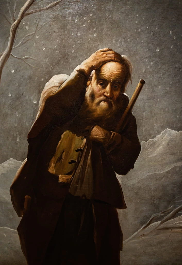 Figura di vecchio sotto la neve - Pinacoteca Tosio Martinengo, Brescia